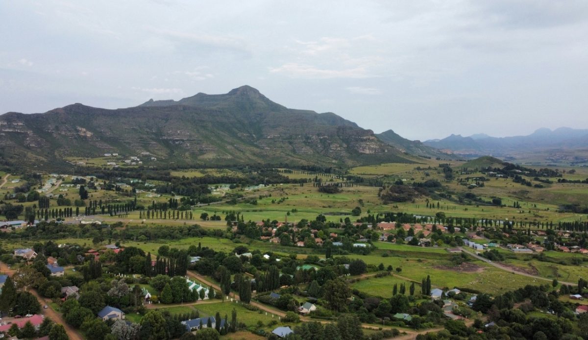 15 Small Towns in South Africa Travelers Should Visit Now 1 Aerial view of Clarens, Free State, South Africa, surrounded by mountains and greenery