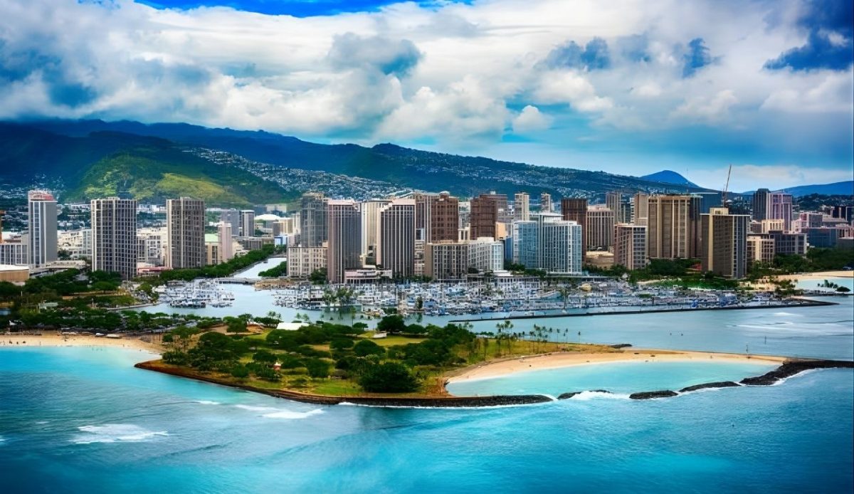 The beautiful coastline Honolulu Hawaii shot 