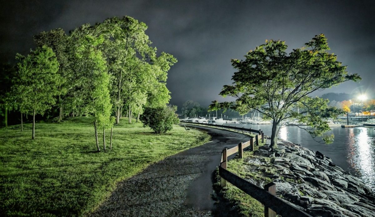 Aurora over Newport State Park shoreline, Door County, Wisconsin 