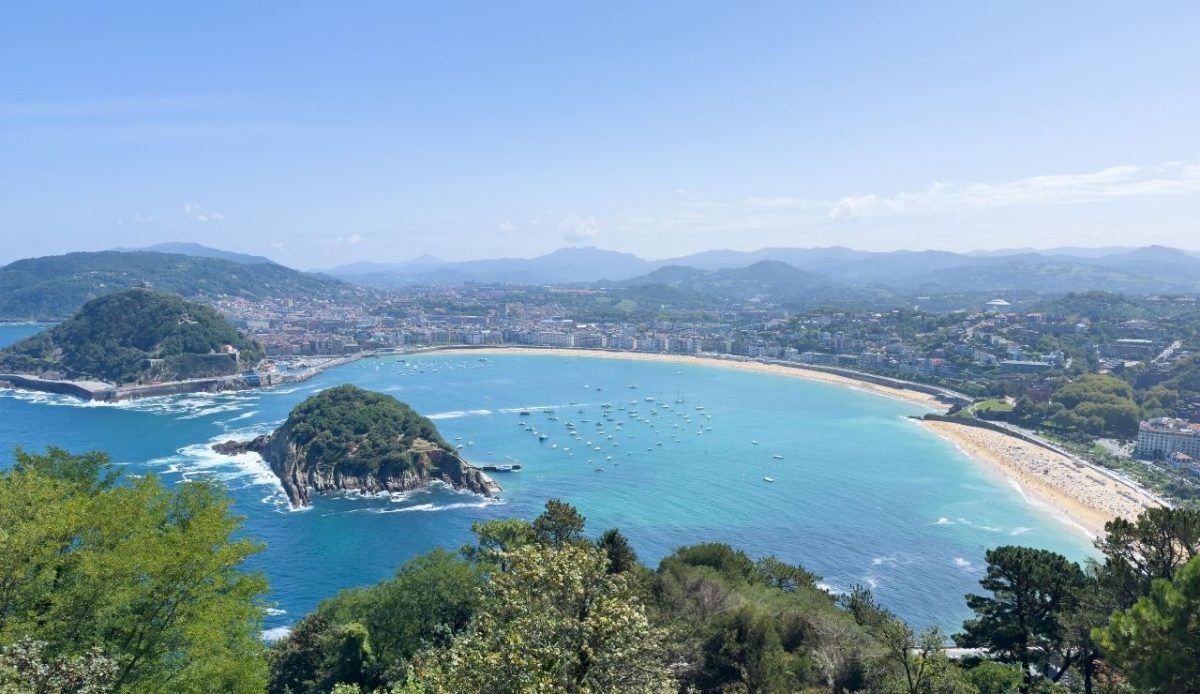 View of La Concha beach in San Sebastián from Mount Igueldo