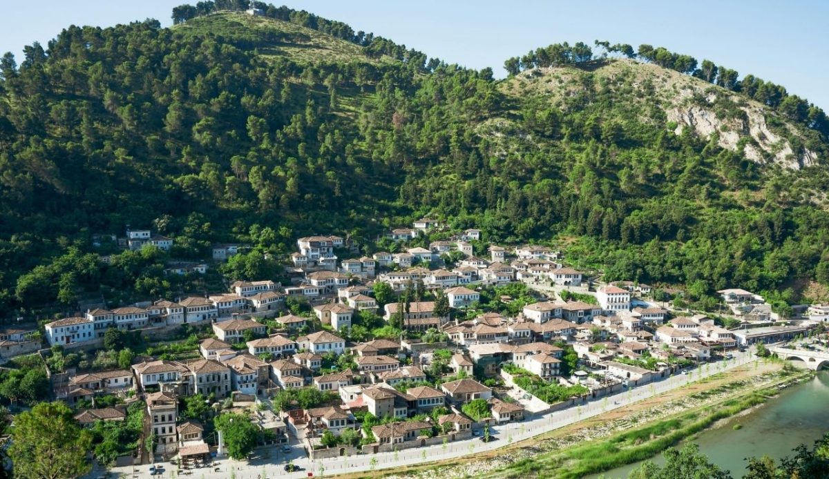Berat old town near Osum River, Albania