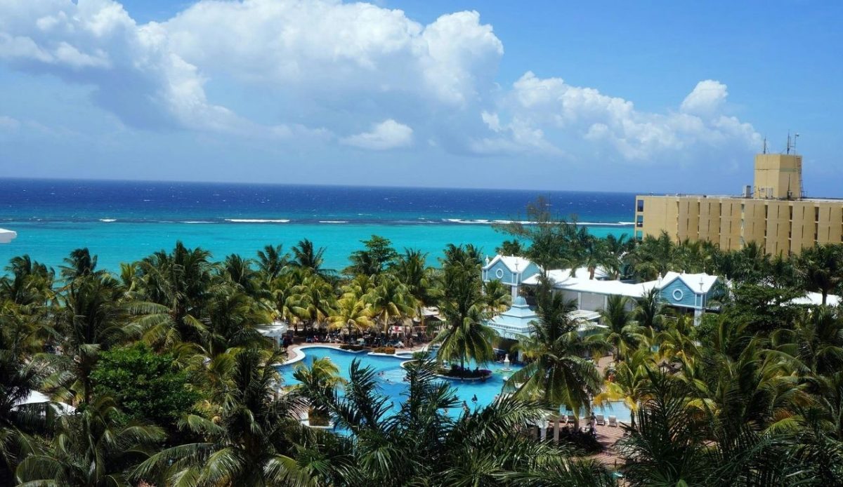 Aerial view of RIU Ocho Rios beachfront resort in Jamaica
