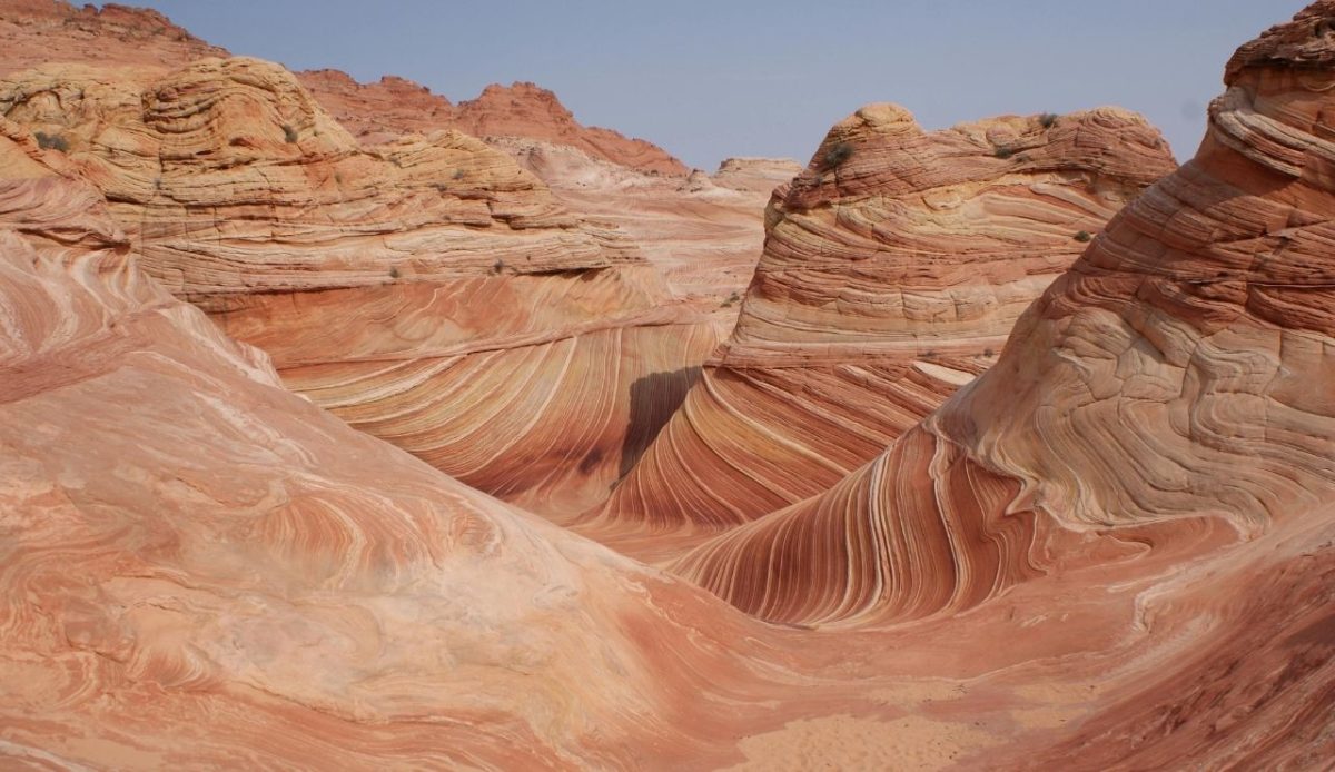 Colorful sandstone ridges at The Wave, Coyote Buttes North, Arizona