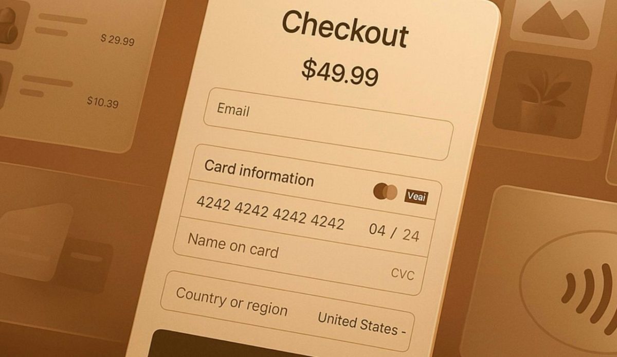 Digital checkout payment screen design