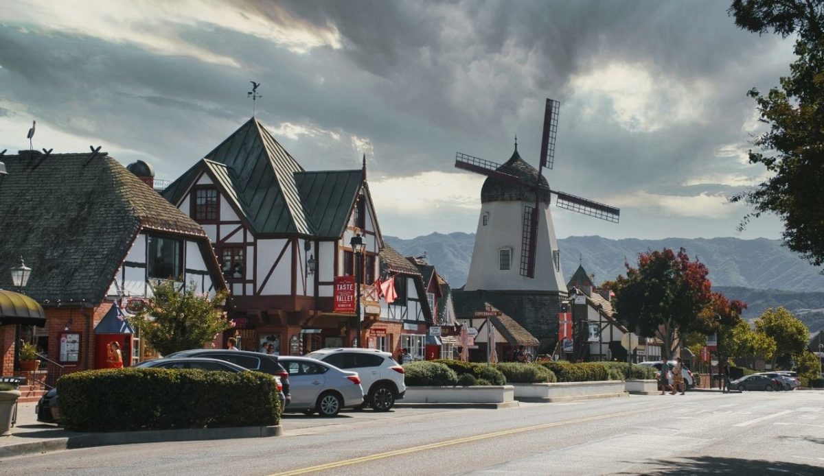 14 Charming Downtowns That Impress Without Skyscrapers 10 Downtown Solvang, California with Danish-style buildings and windmill
