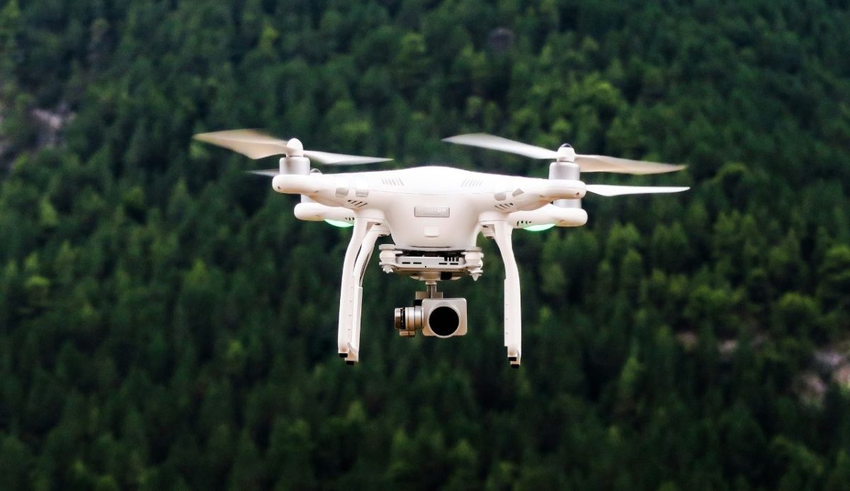 Drone flying in the air     
