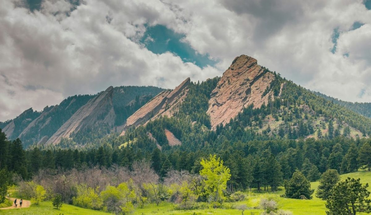 Flatirons rock formations near Boulder, Colorado