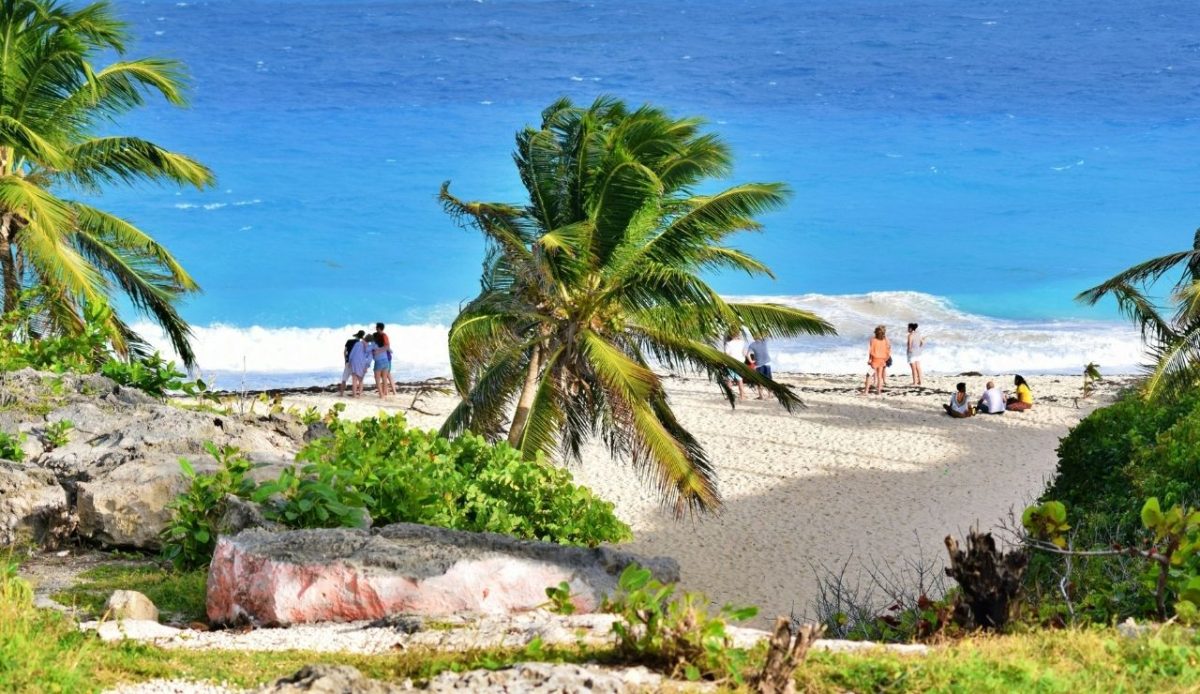 Group on famous photoshoot beach in Barbados, Barbados 