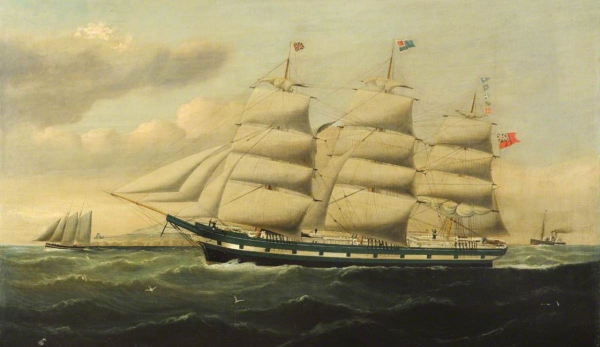 7 Ghost Ships Still Spotted Along The World’s Coastlines 3 HMS Eurydice, painted by William Howard Yorke, Liverpool 1871 William Howard Yorke - Art UK