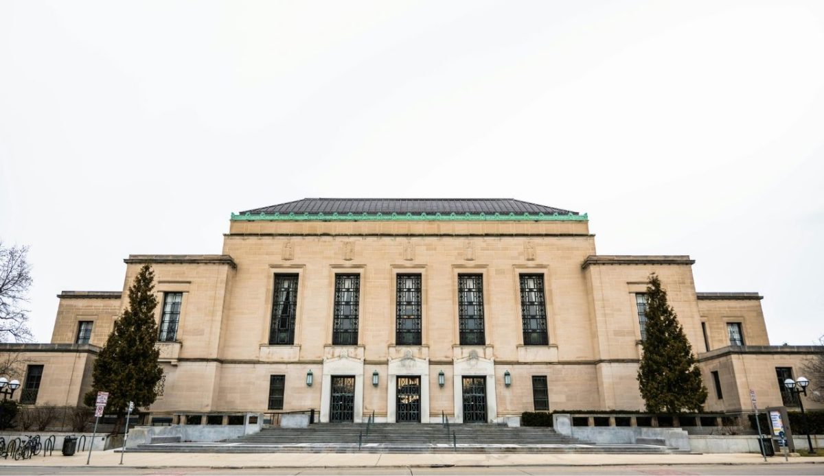 Harlan Hatcher Graduate Library near the University of Michigan in Ann Arbor, Michigan
