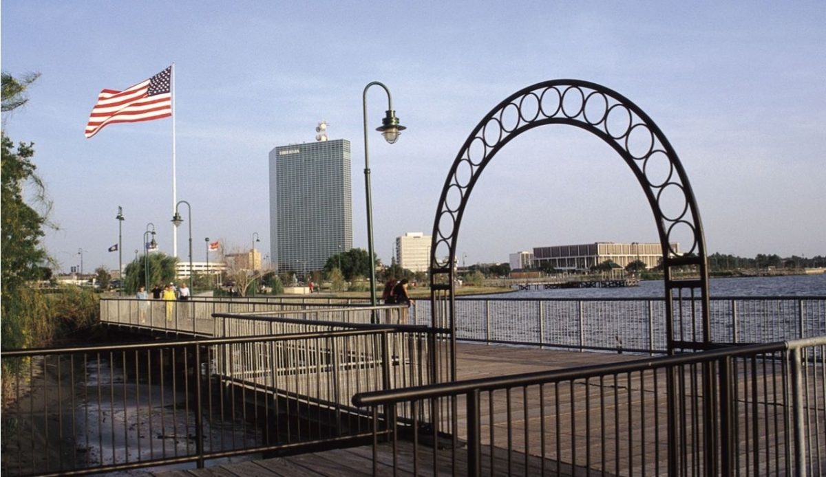 Lake Charles Broadwalk, Louisiana, USA     