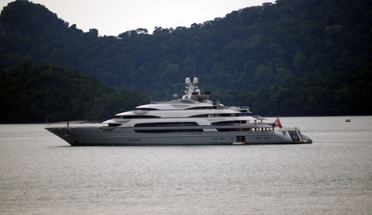 Ocean Victory luxury yacht anchored near Langkawi, Malaysia 