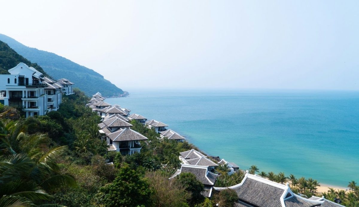 Oceanfront hillside resort overlooking the turquoise coast in Da Nang, Vietnam 