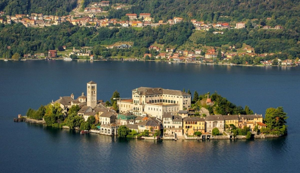 San Giulio Island on Lake Orta, Italy