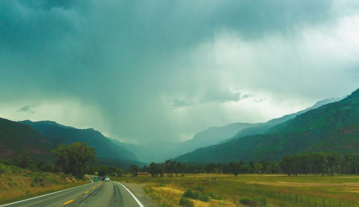 Scenic mountain road near Durango, San Juan Mountains, Colorado, United States