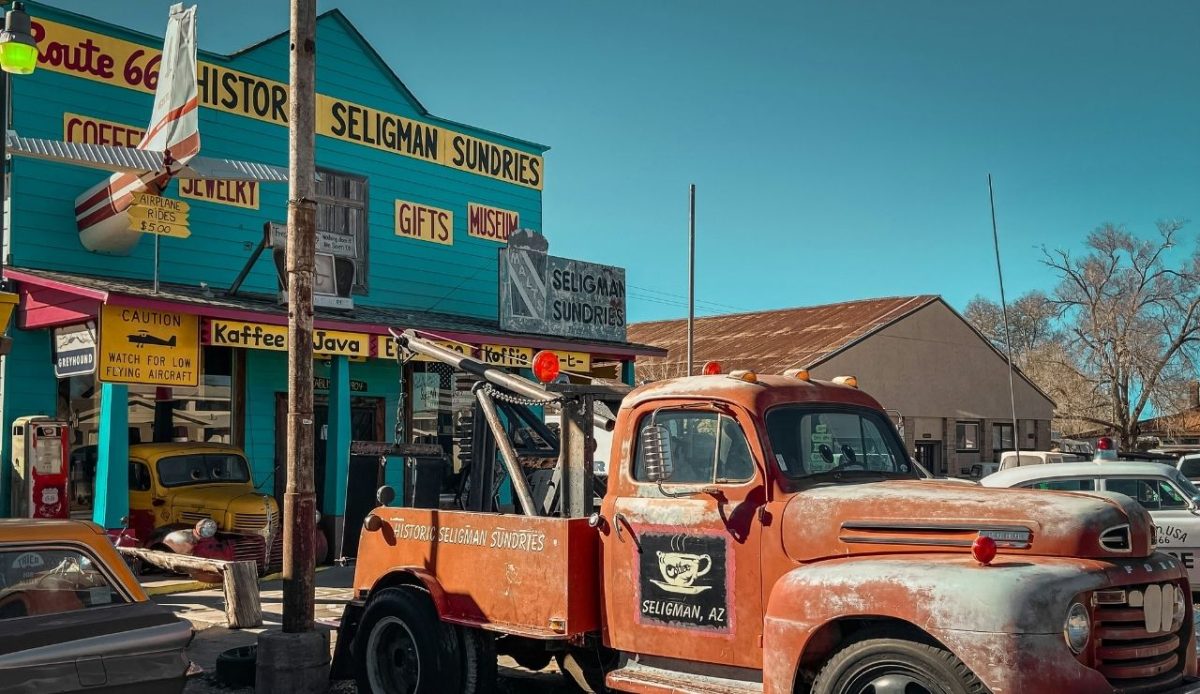 11 Best Stops Between Las Vegas And The Grand Canyon 11 Seligman Arizona! The little town on Route 66 that inspired the movie Cars, Seligman, AZ, USA