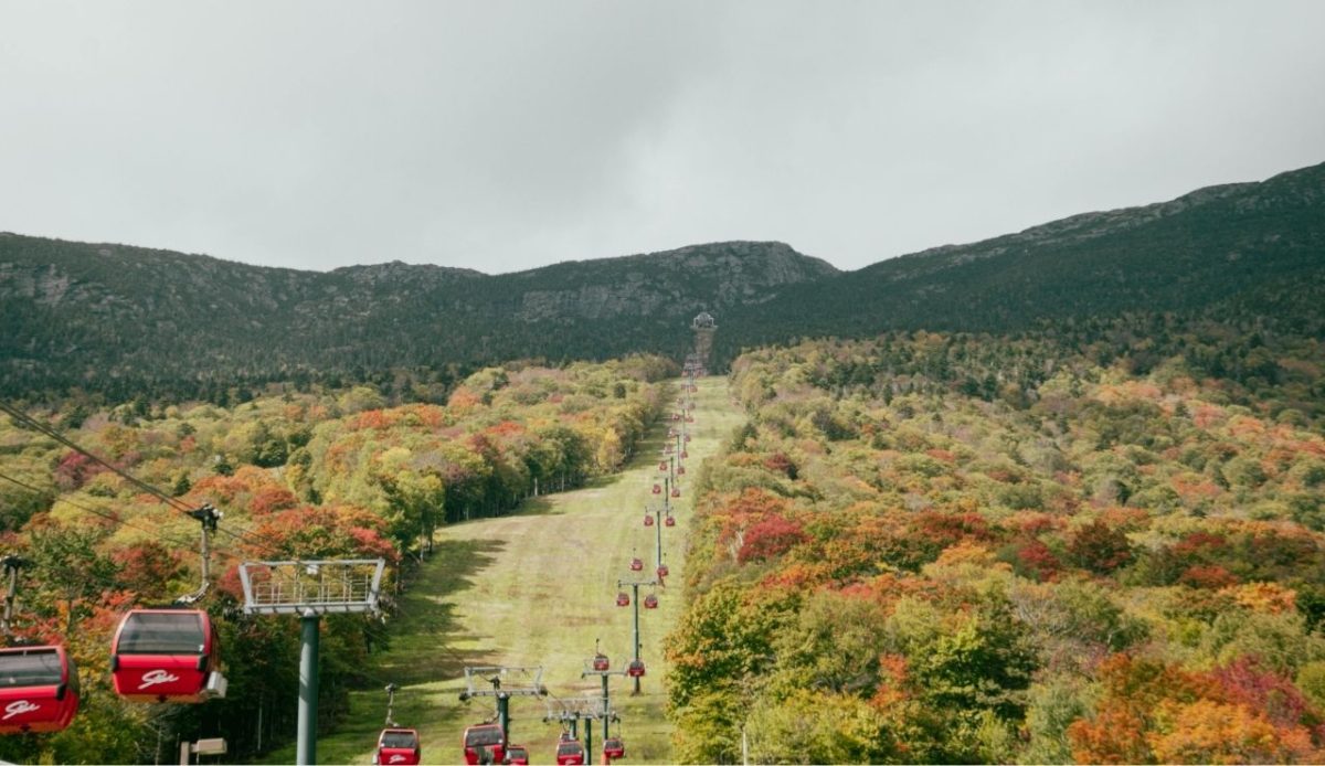 Stowe Mountain Resort gondola in autumn, Stowe, Vermont, United States