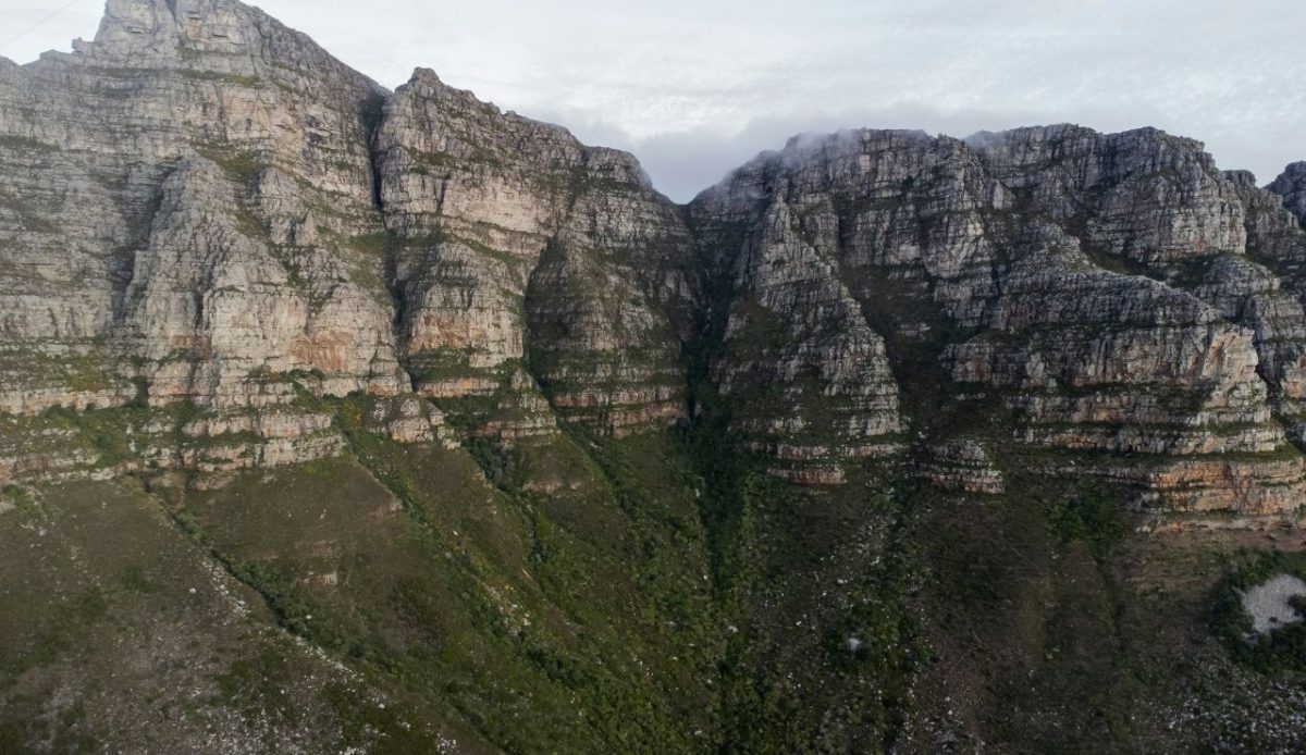 Table Mountain cliffs in Cape Town, South Africa