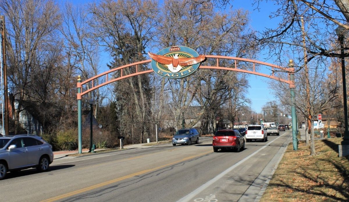 The city seal and entrance to Eagle,Idaho, USA      
