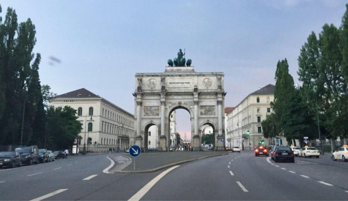 Triumphal arch Siegestor (Victory Gate) in Munich, Germany