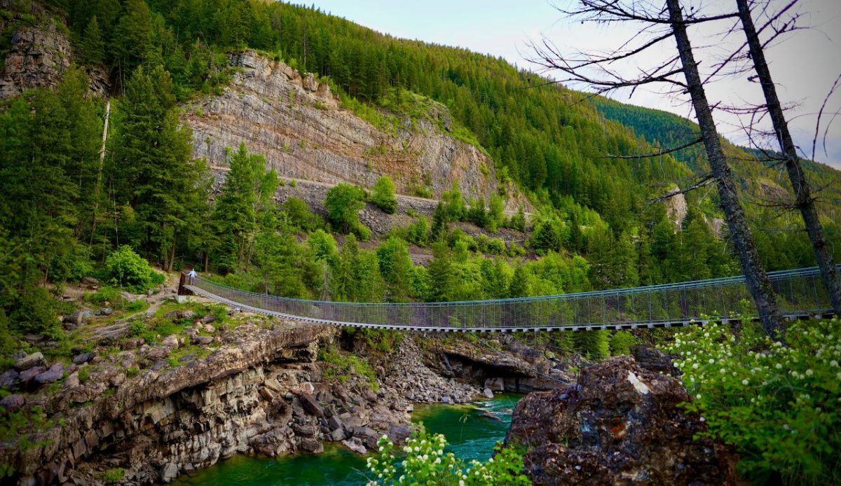 9 Montana Tourist Spots That Surprise Visitors Every Time 7 Kootenai Falls and Swinging Bridge