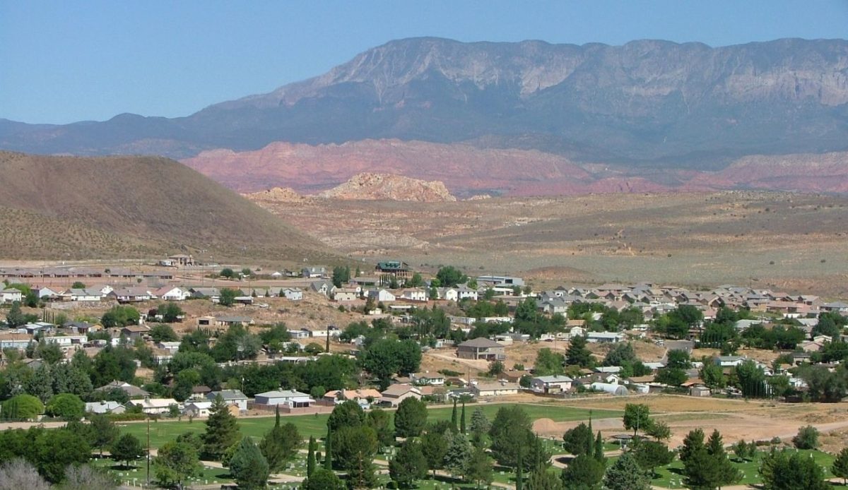 View of Hurricane, Utah, United States with Pine Valley Mountains in the background