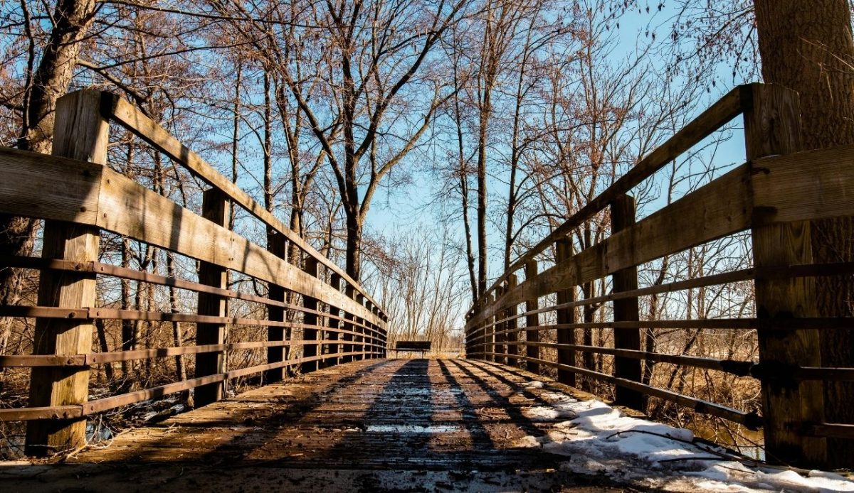 Small Michigan Town Near Ann Arbor Offers Dining, Shopping and Outdoor Fun 7 Wooden Bridge in Winter at Ann Arbor Park