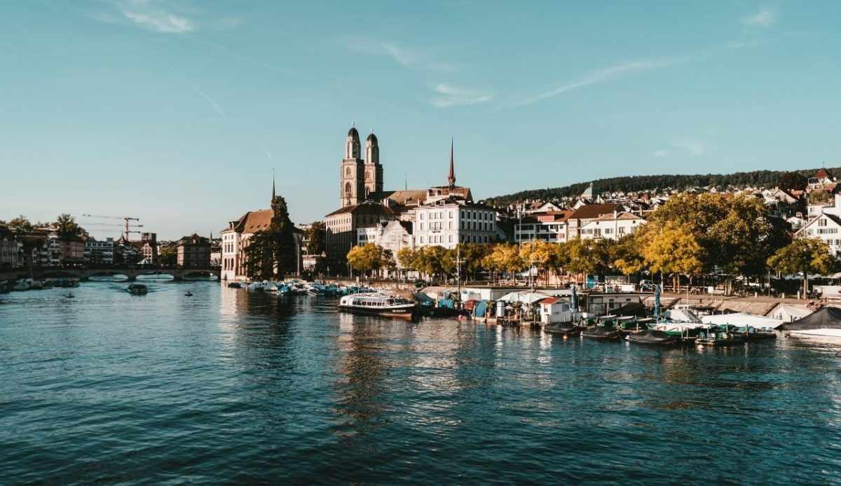 Zurich, Switzerland – Grossmünster Church and Limmat River