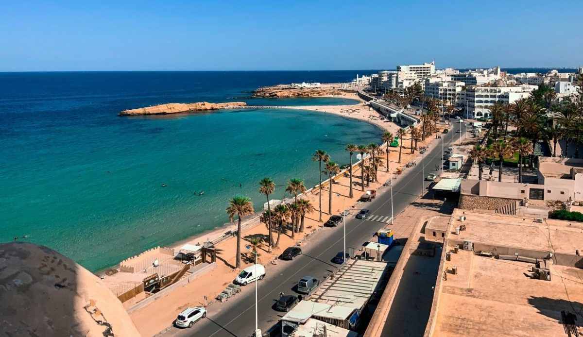 beach viw from the top, ribat, ribat,Monastir, Tunisia 