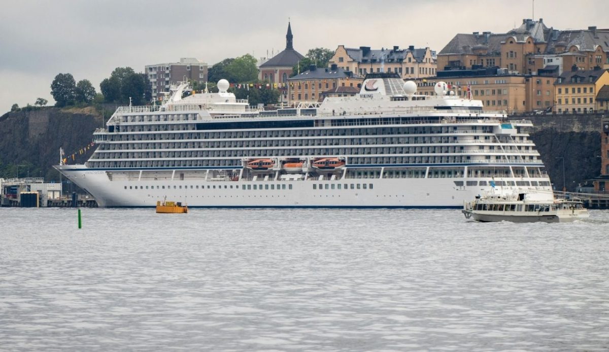 Viking Cruise Ship Docked in Stockholm Harbor       