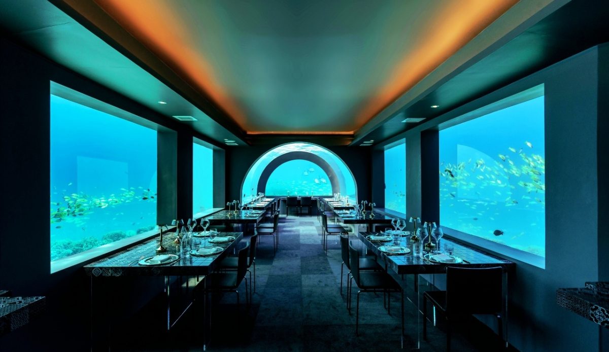 10 Remote Restaurants Around the World Worth the Journey 3 Ithaa Undersea Restaurant at Conrad Maldives Rangali Island