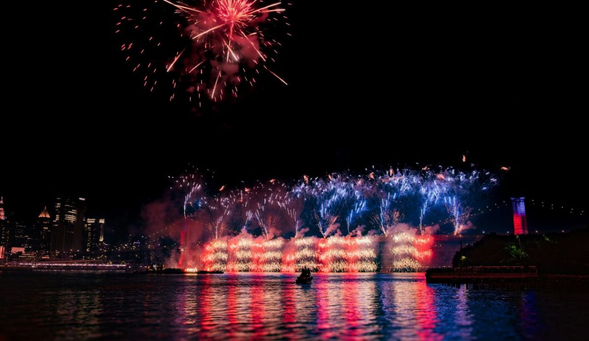 Fireworks across the East River, New York           