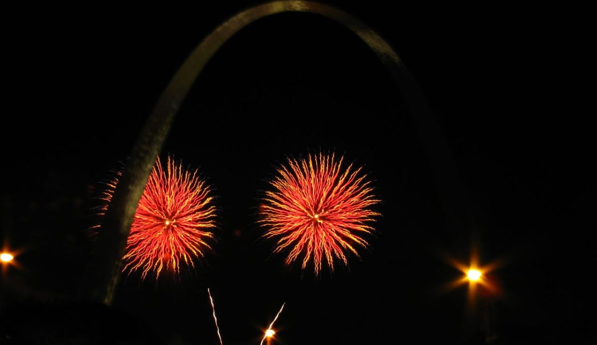 Fireworks at Gateway Arch, Saint Louis, Missouri           