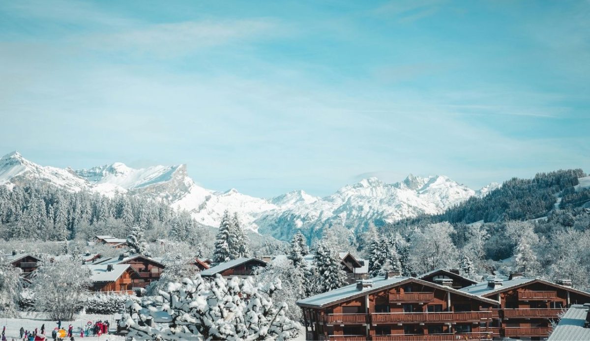 Megeve Ski lodge at French Alps Megève, Auvergne-Rhône-Alpes, France 