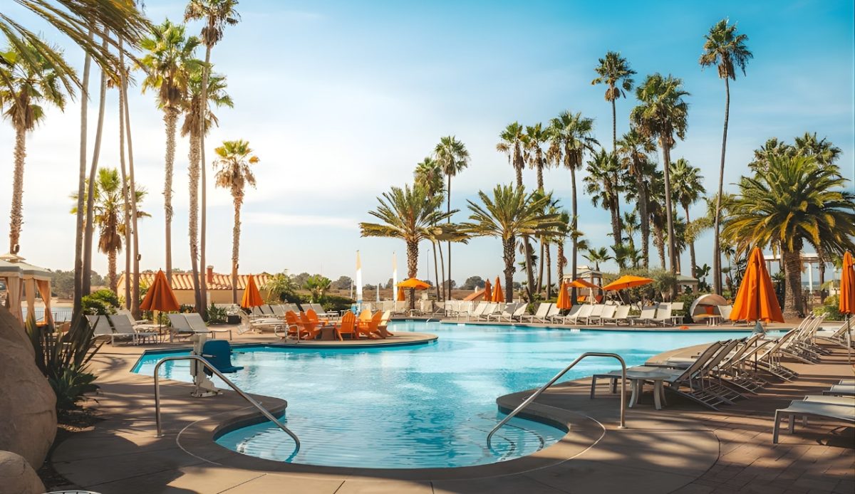 Waterfront view of Kona Kai Resort in San Diego, California 