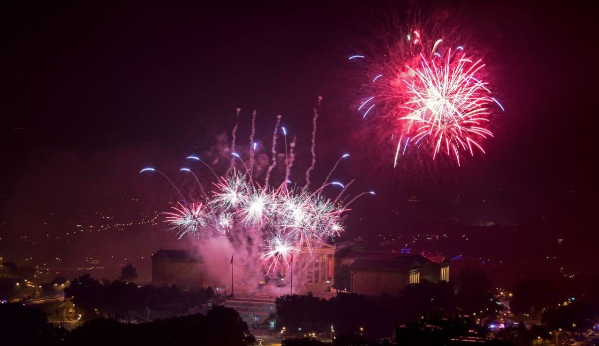 Fireworks over the Art Museum, Philadelphia, Pennsylvania         