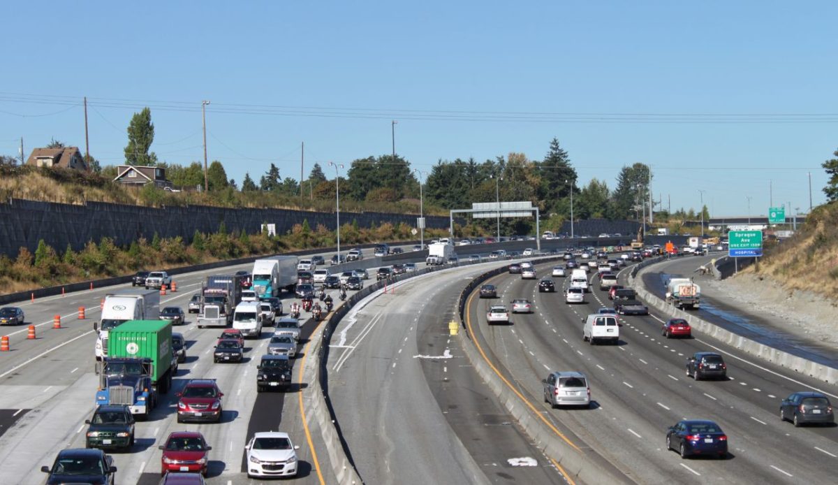 A section of I-5 near downtown Tacoma,Pierce Country                