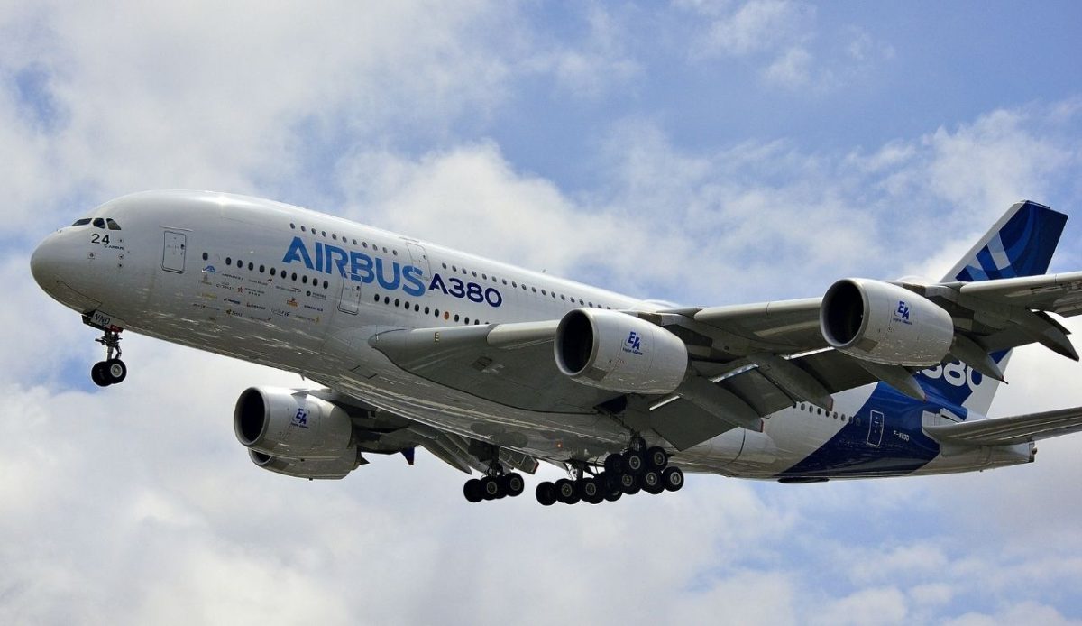 Airbus A380 during Paris arishow