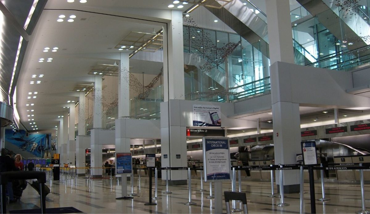 Check-in lobby of Terminal A-West, Philadelphia International Airport, USA            