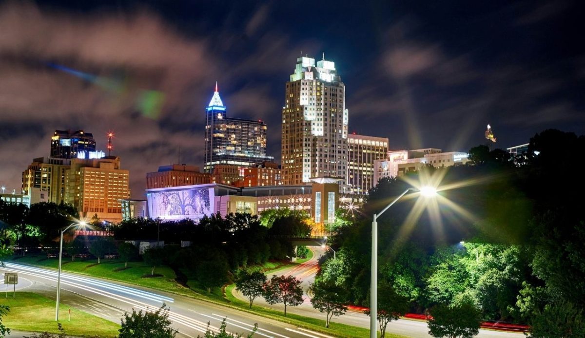 Downtown Raleigh NC at night,Raleigh, United States 