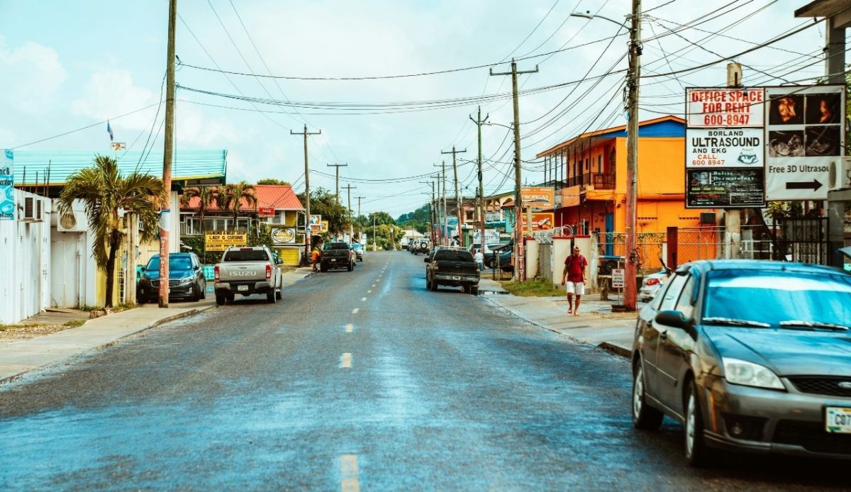 Downtown street of San Ignacio, Belize                       