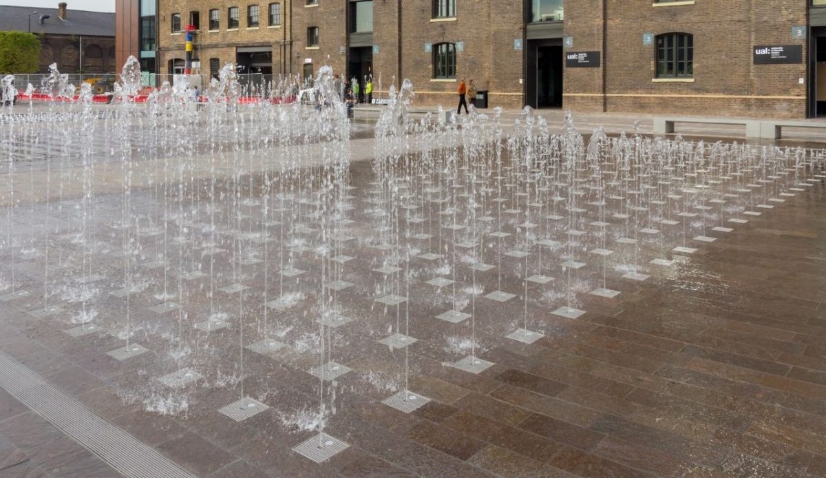 Granary Square fountain          