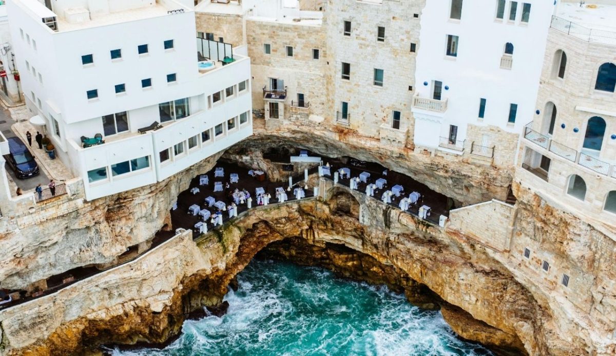 Grotta Palazzese on Polignano a Mare, Italy                   