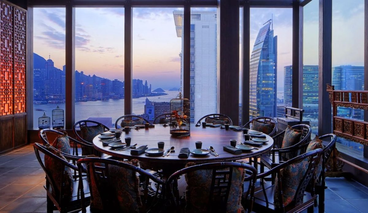 Harbor and Skyline Views at Hutong in Hong Kong                       