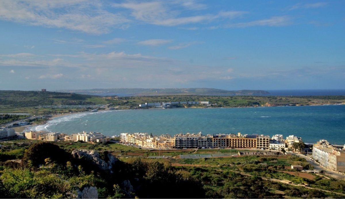 Mellieħa Bay, Malta (Comino and Gozo in the background)                    