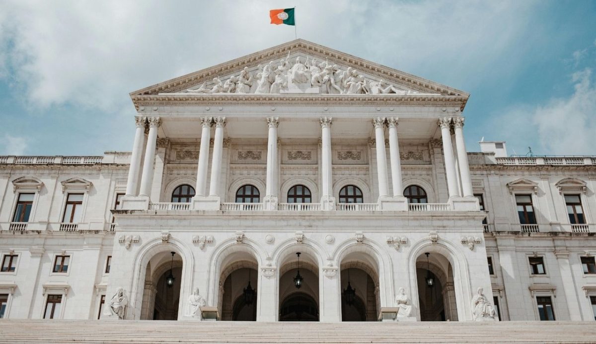 Portugal flag on building                    