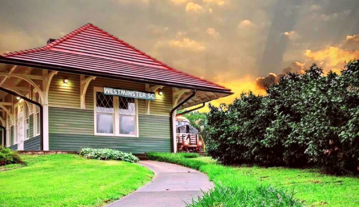 Southern Railways historic passenger depot in Westminster, South Carolina                   