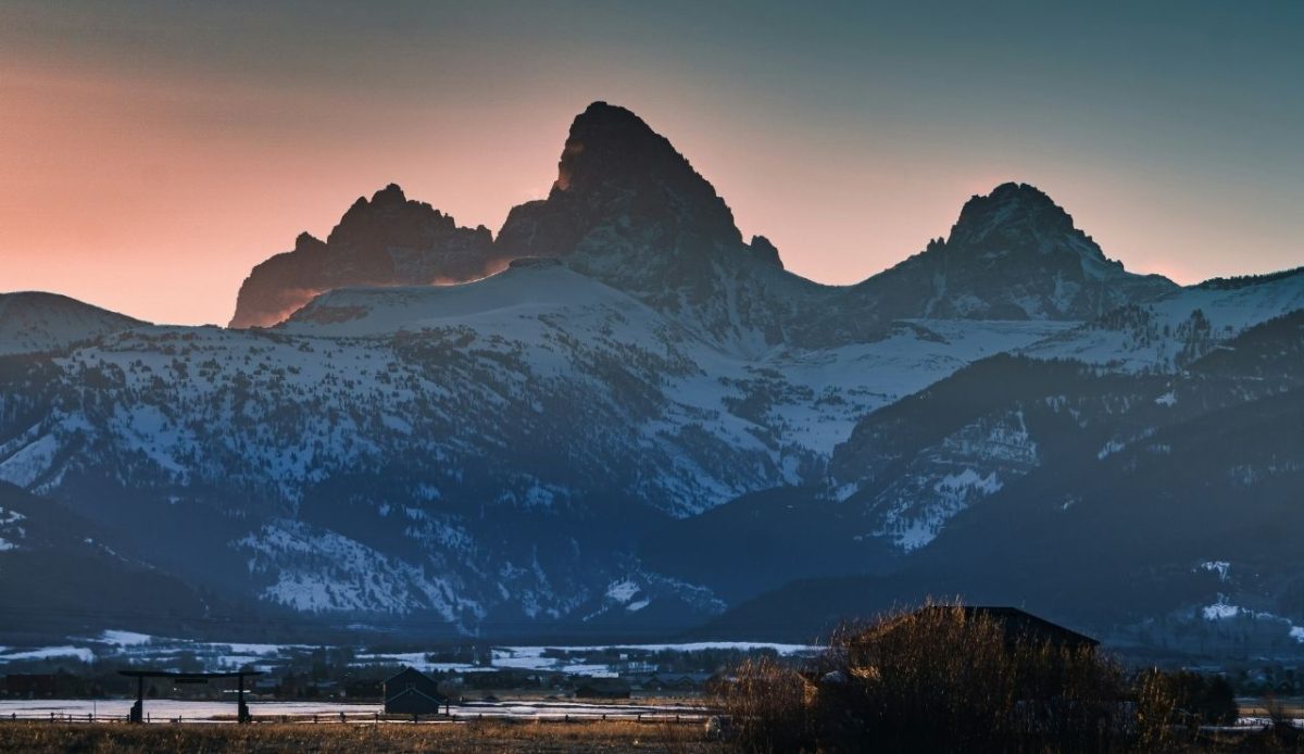 Sunrise over Grand Teton in Driggs, Idaho,USA   