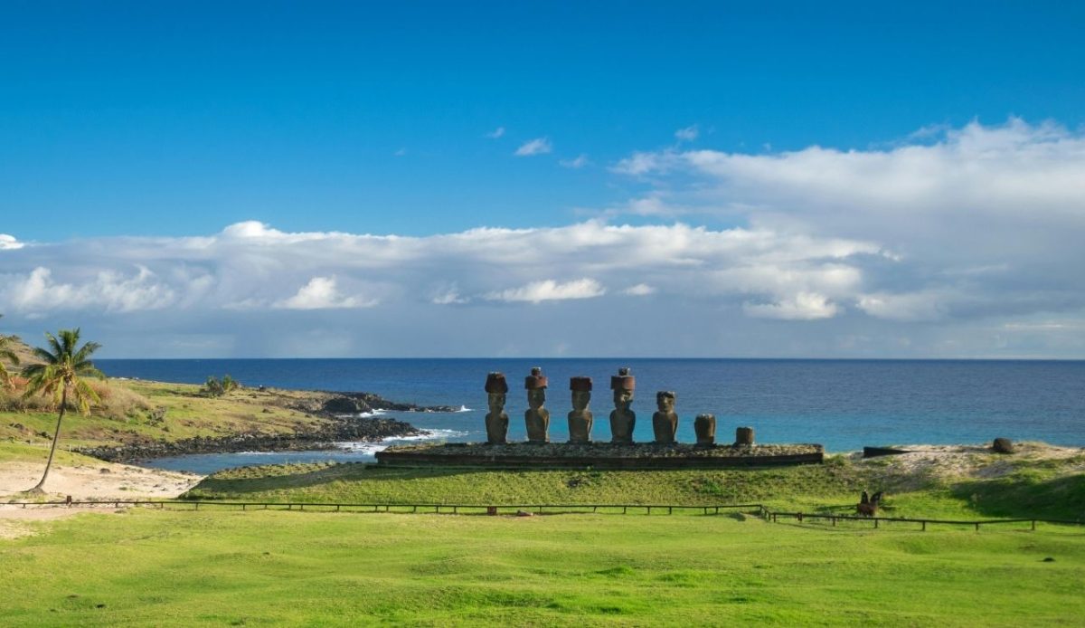Tahai Ceremonial Complex on Rapa Nui (Easter Island) in Chilean Polynesia      