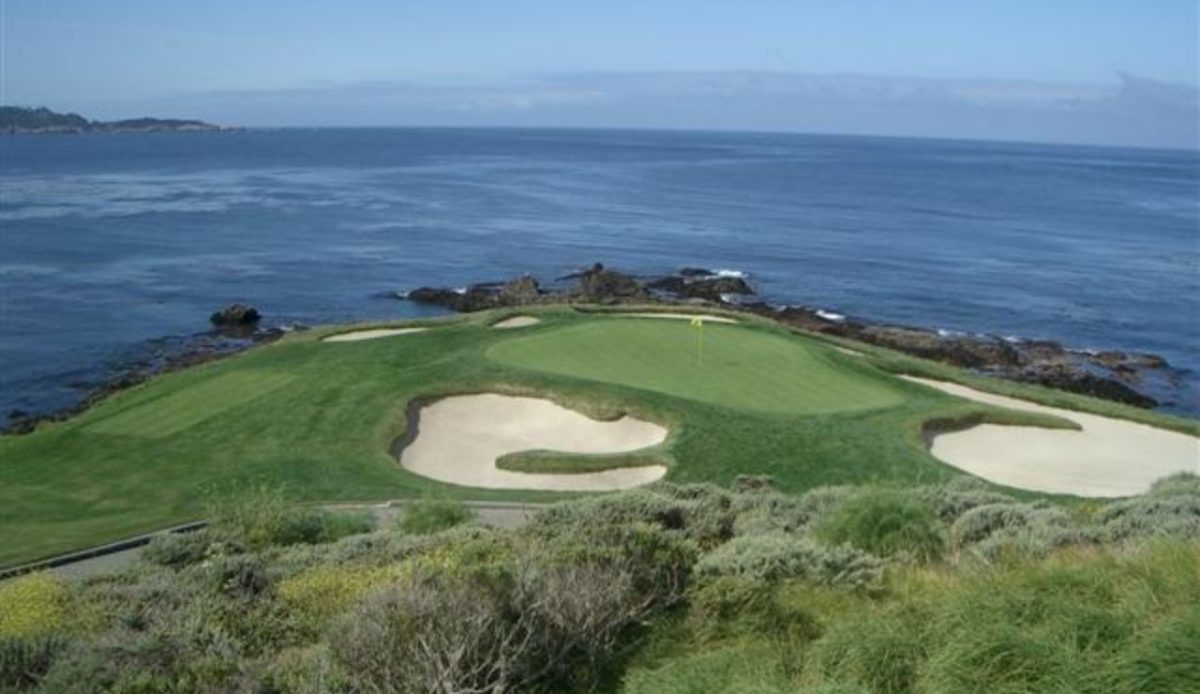 The 7th hole at Pebble Beach Golf Links, Monterey County, California                   
